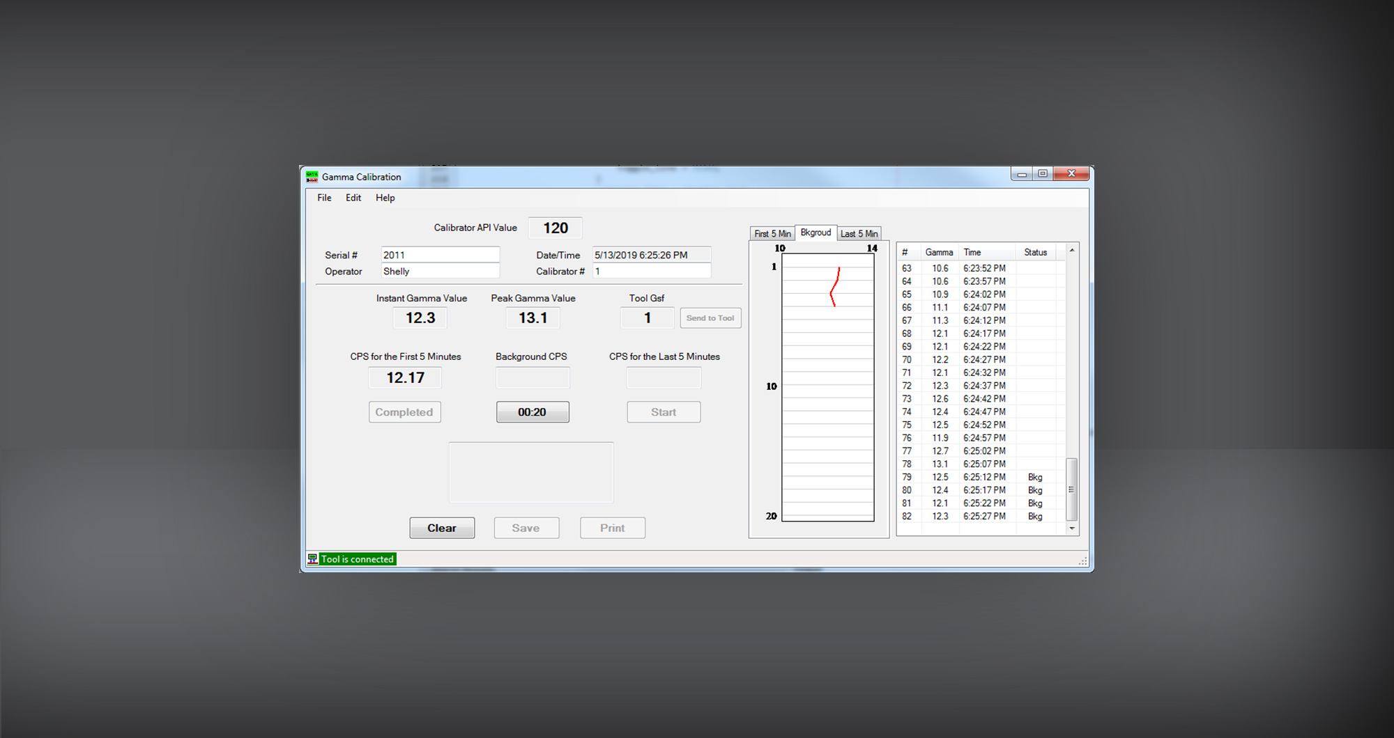 Keydrill Software - Gamma Calibrator